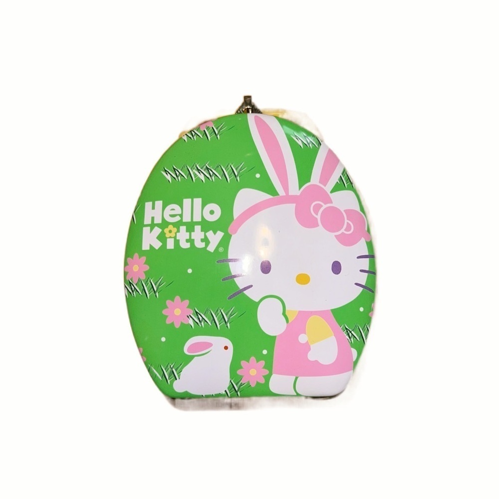 Hello Kitty Sanrio Spring Easter Egg Shaped Tin Bunny Collectible Y2K